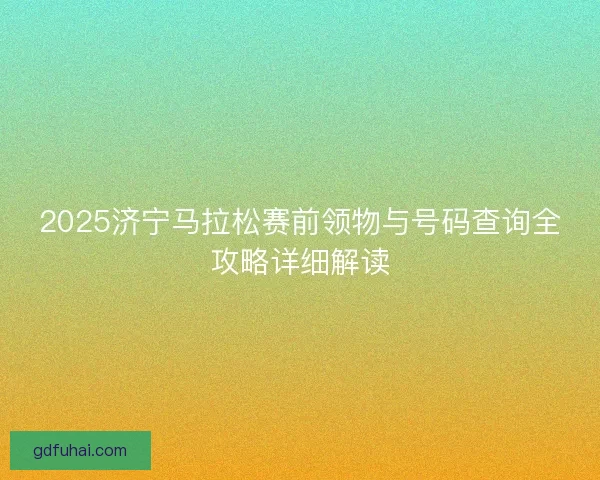 2025济宁马拉松赛前领物与号码查询全攻略详细解读