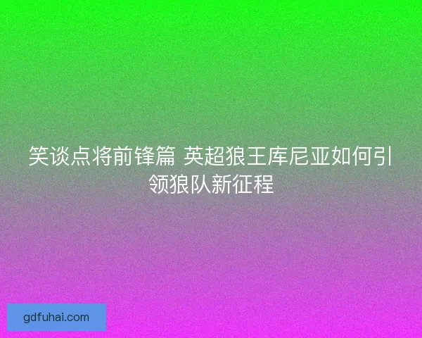 笑谈点将前锋篇 英超狼王库尼亚如何引领狼队新征程
