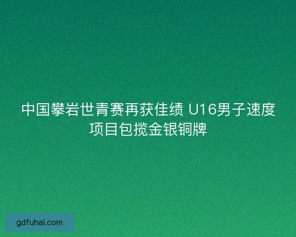 中国攀岩世青赛再获佳绩 U16男子速度项目包揽金银铜牌 中国攀岩世青赛再获佳绩 U16男子速度项目包揽金银铜牌